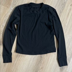 Sheer Stretch Black Long Sleeve Top